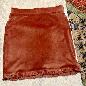 Altar'd State Pink Mini Pencil Skirt with Ruffled Hem